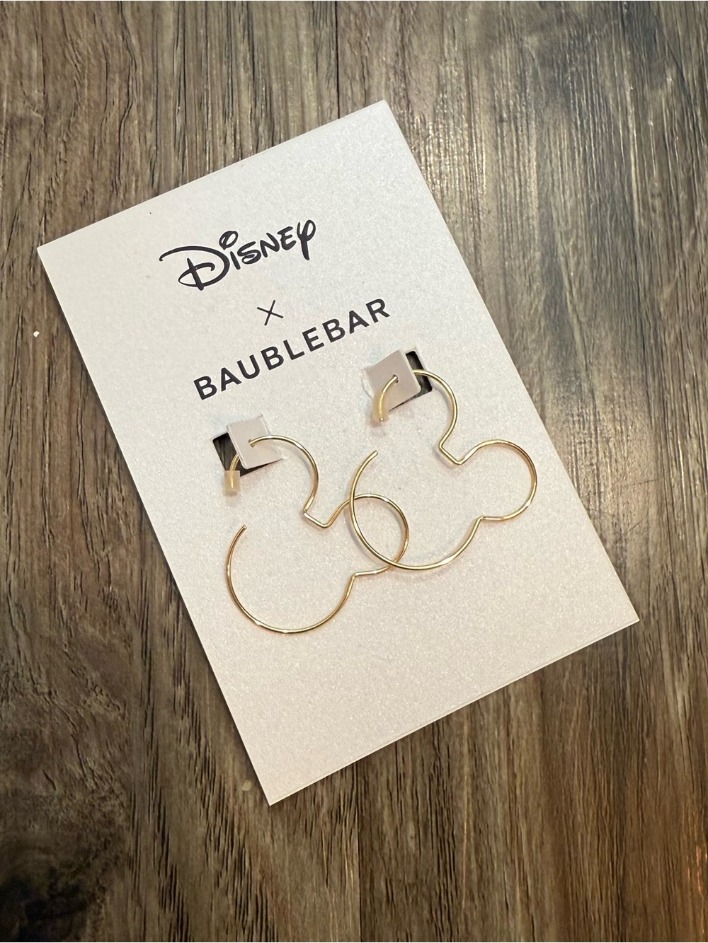 Disney x Baublebar Mickey Mouse Gold Tone Outline Hoop Earrings‎